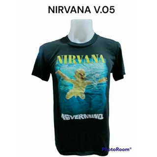 NIRVANA ผ้าบาง50/50 มือหนึ่ง เสื้อวงสกรีน3D