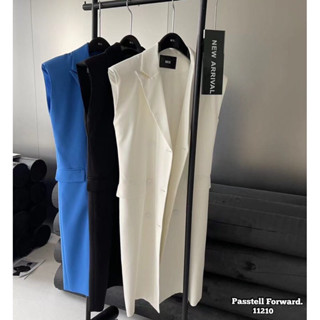 🇰🇷New🇰🇷  Korea  sleeveless blazer เสื้อสูทตัวยาวผ้าดีงานสวย มีฟองน้ำเสริมบ่าเล็กๆ ใส่คลุมได้ลุคเกาหลีเลยค้า