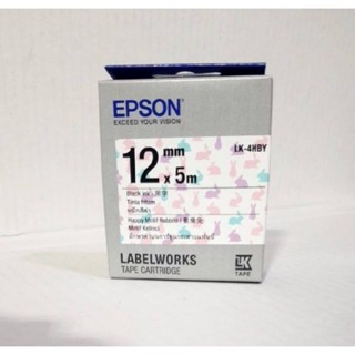 EPSON LK-4EBY-12MM BLACK ON CANDY STRIP(เทปอักษร)