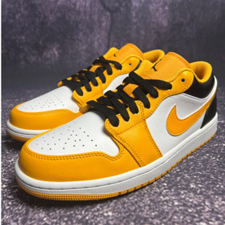 ของแท้ 100%Air Jordan 1 Low "Taxi" รองเท้าบาสเก็ตบอลย้อนยุคอินเทรนด์