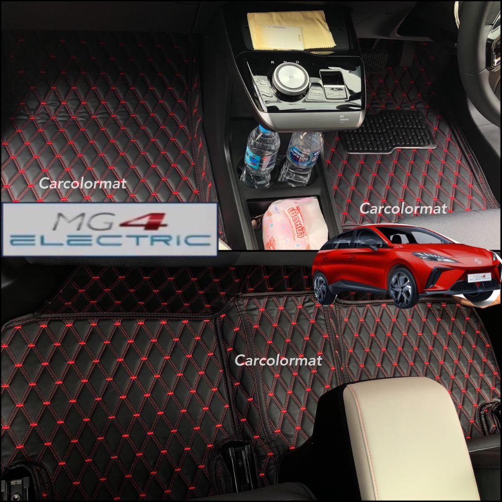 พรมรถยนตร์ 6D รุ่น MG4:EV เข้ารูปตรงรุ่น,7Dเพิ่มใยดักฝุ่น ระบุสีในแชท(แถมฟรี ! หมอนรองคอ,ที่หุ้มเบลล