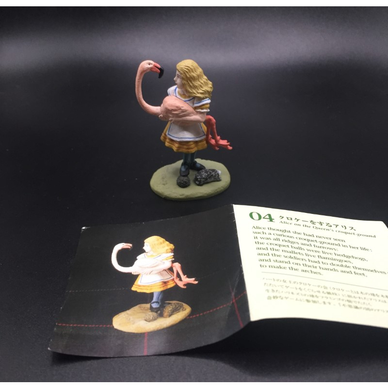 Alice in Wonderland Tea Party 2" Alice & Flamingo Figure Gashapon Kaiyodo japan import