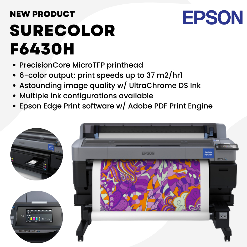 เครื่องพิมพ์ซับลิเมชั่น เครื่องพิมพ์ลาย2023 EPSON SureColor F6430H เครื่องพิมพ์เสื้อกีฬา (ใบจองเครื่