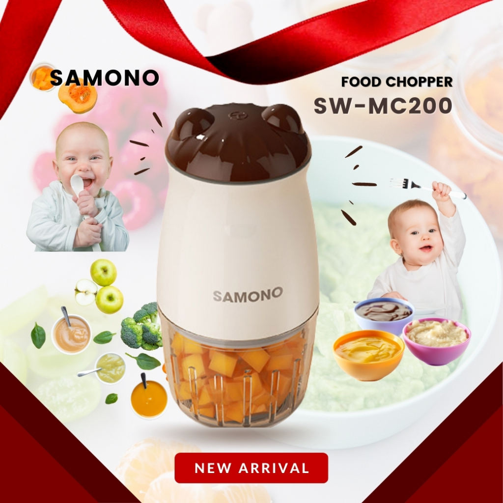 [SW-MC200] SAMONO (รุ่นใหม่ 6 ใบมีด) เครื่องปั่นอาหารเด็ก สามารถปั่นพริก ปั่นกระเทียม ได้ด้วย