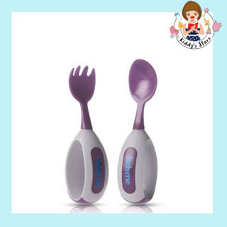 Kidsme Toddler Spoon and Fork Set เซ็ทช้อนส้อมสำหรับเด็กหัดใช้ สีม่วงอ่อน