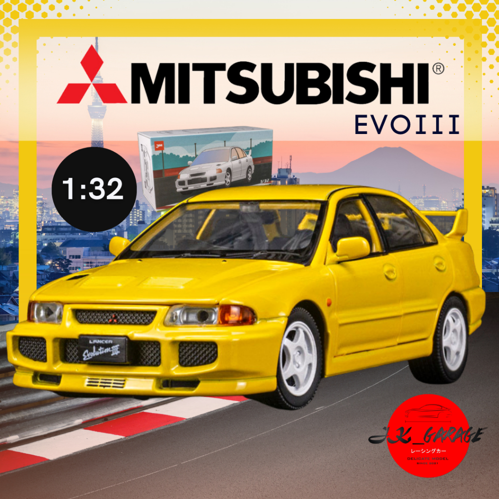 jk_garage โมเดลรถเหล็ก Evolution 3 Mitsubishi มีกล่อง โมเดลรถยนต์ รถเหล็ก ของขวัญ แฟน ของเล่น