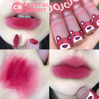 CRYSTAL RABBIT ลิปสติกเนื้อกำมะหยี่ สตอเบอรี่แบร์ ลิปบาล์มกันน้ำติดทนนาน