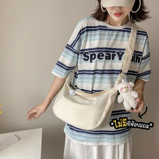 ส่งด่วน GUCSELECTED(B1832) กระเป๋าสะพายข้าง สีพื้น ผ้าไนล่อน สไตล์เกาหลีสีดำ(ไม่มีที่ห้อยแถม)