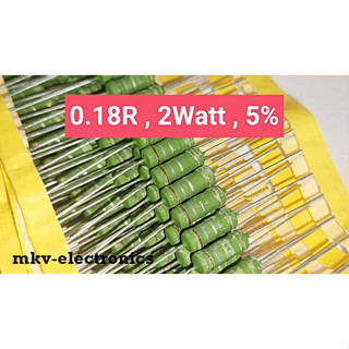 (10ตัว) 0.18R , 0.18โอห์ม 2Watt Metal Oxide Flim Resistor 5% (รหัสสินค้า M02402)