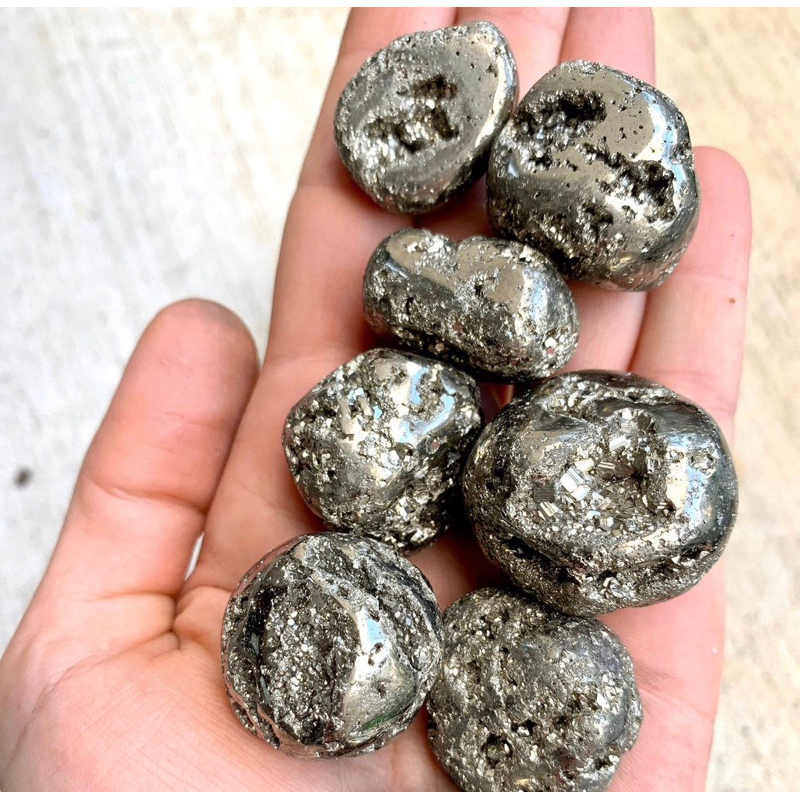 1 Pc Natural pyrite 2-3 cm Polished Tumble Stone / Top High Quality Stone / Pocket Stone Healing Cha