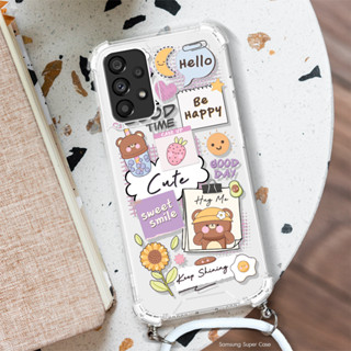 เคสใส ลายป๊อบอาร์ตพร้อมสายคล้อง Samsung A Series เคสใส น่ารัก