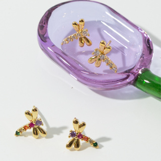 Lapaire | Bumblebee gem and Dragonfly gem earring collection ต่างหู 🐝🪲