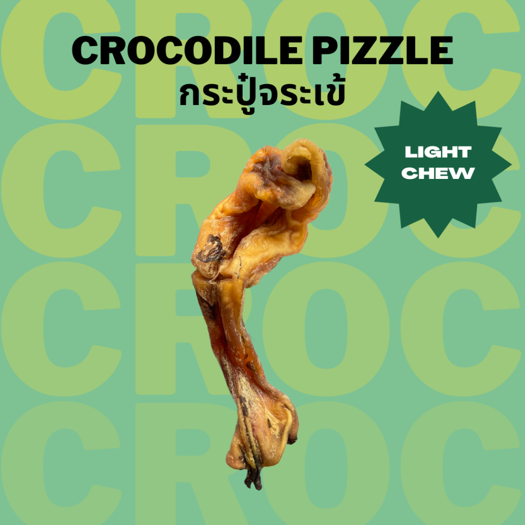 กระปู๋เข้ ขนมหมาแมว ขนมแทะเล่น แก้เบื่อ เจ้าแรกในไทย Bella's Bites Crocodile Pizzle Chew