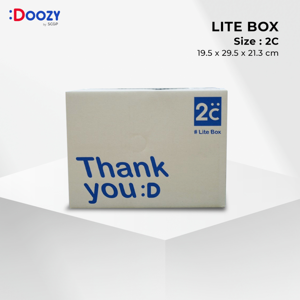 Lite Box กล่องไปรษณีย์ ขนาด 2C (19.5 x 29.5 x 21.3 ซม.)  แพ็ค 20 ใบ กล่องพัสดุ กล่องฝาชน Doozy Pack