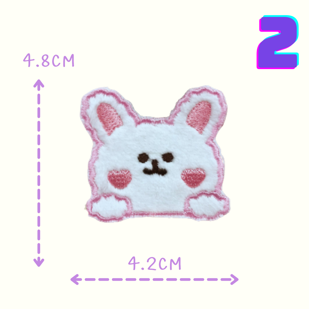 😄10บาททุกชิ้น😄สติ๊กเกอร์ติดเสื้อ UC24 DIY:ลายน้องหมี และน้องกระต่าย หน้าขนนุ่มๆ ลอกกระดาษแล้วแปะได้เลย - รูปที่ 2