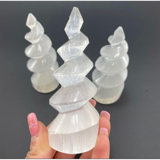 1 pc Natural Polished selenite Unicone Tower / Top High Quality Stone / Pocket Stone Healing Chakra.