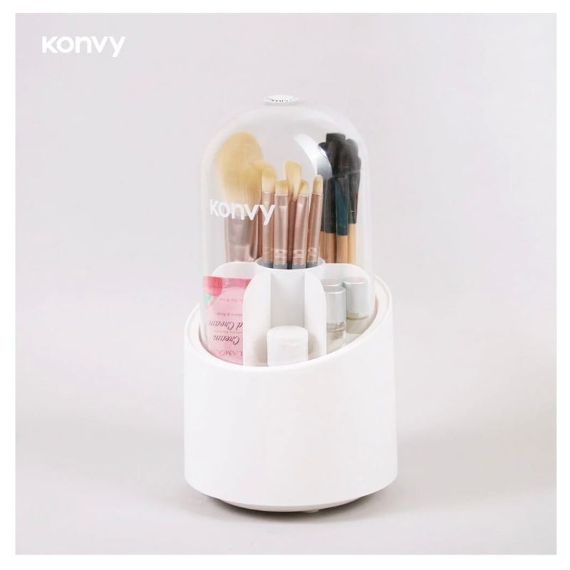 Konvy Rotatable Makeup Brush Storage Bucket (กล่องเก็บแปรงแต่งหน้า) #White