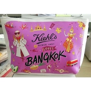 กระเป๋าผ้า Kiehls ลาย Love Bangkok ขนาด 8.5x6"หัวซิปเงินโลโก้แบรนด์ ราคา 189 บาท