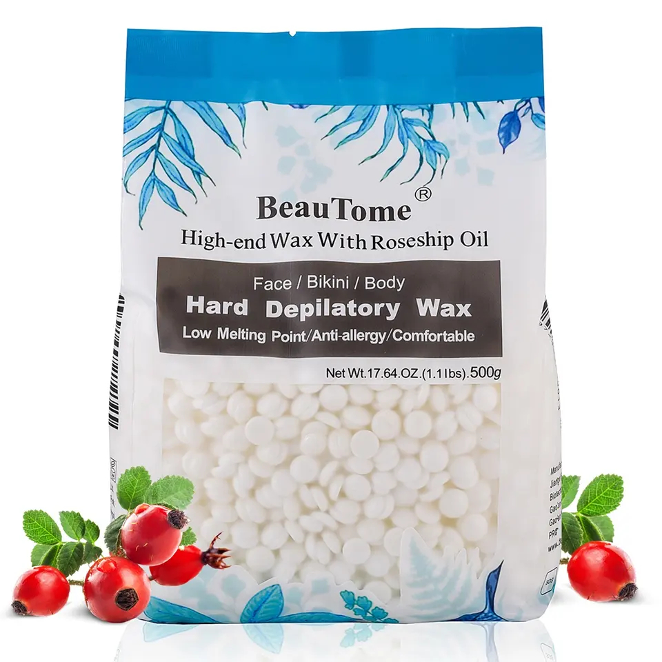 A1เม็ดแว็กซ์กำจัดขน Hard wax beans Natural 100% Salon Use ไร้สี ไร้กลิ่น ลดการแพ้ กำจัดขน 98% ขนาด 5
