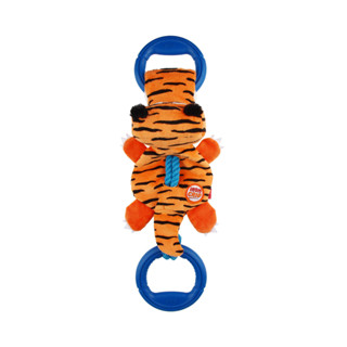 GiGwi Iron Grip Plush Tiger Dog Toy with TPR Handle