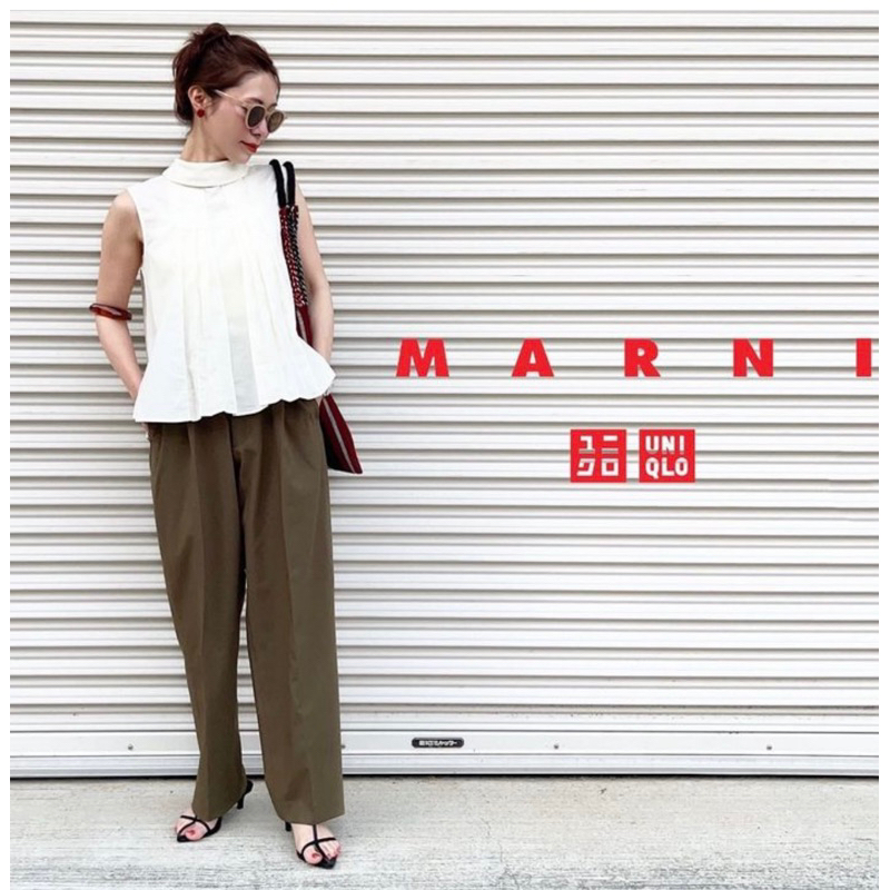 Marni x Uniqlo กางเกง กากี used like new ราคาป้าย 1,990฿