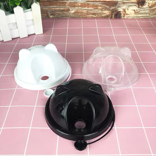 （50ใบ）ฝาโดมหูหมี 90 mm （เเบบสายคาด) สามารถใช่ร่วมกับแก้วของทางเรา หากเป็นแก้วจากที่อื่นทางเราไม่มีการรับผิดชอบใดใด
