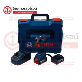 BOSCH ไขควงกระแทกไร้สาย 18v GDR18V-200C EC 220nm BLM C1xB2x5.0ah GAL1880cv 06019G4100 (ครบชุด+L-BOXX136)|ชุด| TTR Store