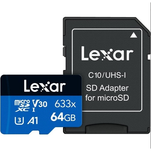 LEXAR Micro SD Card 633X Blue Series 64GB