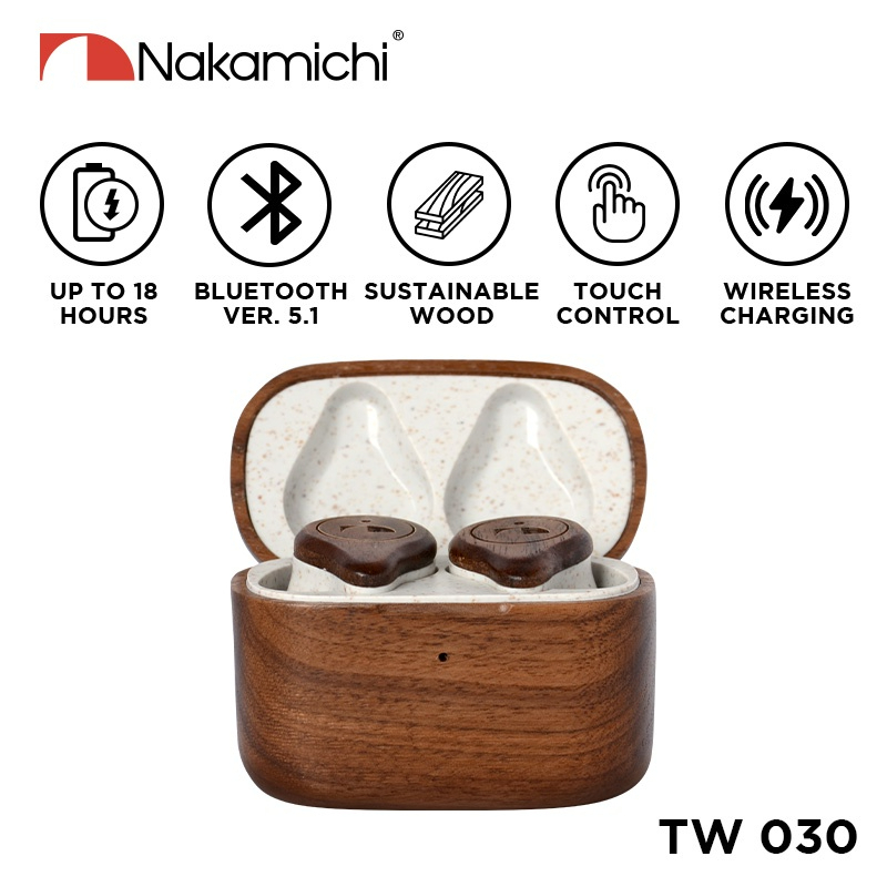 Nakamichi TWS 030 Wooden True Wireless Earphone
