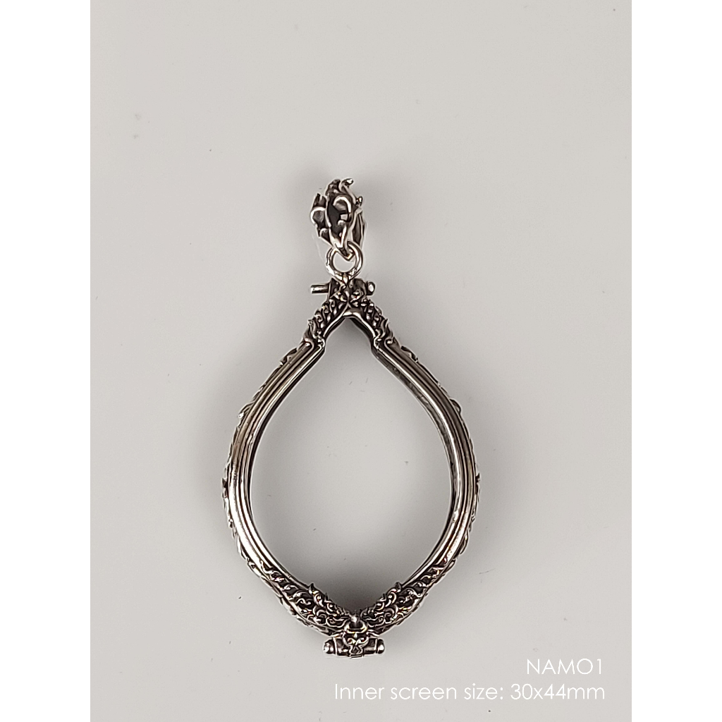 NAMO1Silver925 amulet casing inner size 30x40mm กรอบพระเงินแท้925