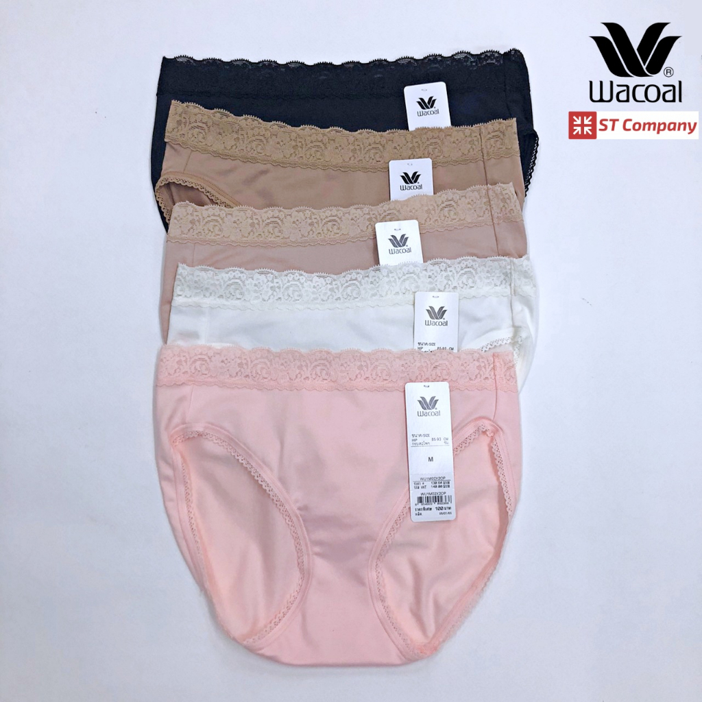 Wacoal Panty กางเกงใน ทรง Bikini เอวต่ำ ขอบลูกไม้ รุ่น WU1M02 WQ6M02 กางเกงใน กางเกงในผู้หญิง วาโก้ 