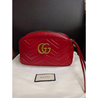 Gucci Marmont 24 cm. สีแดง ปี19 มือสอง แท้ล้าน%