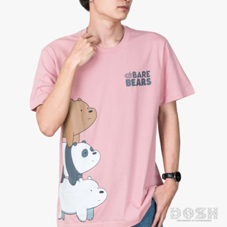 DOSH UNISEX T-SHIRTS WE BARE BEARS เสื้อยืดคอกลม แขนสั้น สีชมพู รุ่นFBTM210904-PI1