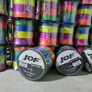 สายpeถัก8คละสี มีสีสลับและสีดำ✅️ แบรนด์📌jof📌แท้100%ยาว100เมตร By Japan👍