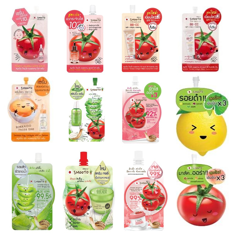 [♥️แท้/1กล่อง6ซอง] Smooto Tomato Collagen white Serum สมูโตะ โทเมโท /Gluta Aura Plus /Bulgaria Yogurt