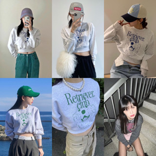 (พร้อมส่ง) แท้ 💯🇰🇷 retriever club — laughing retriever crop crewneck