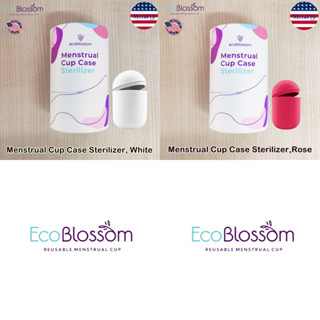 EcoBlossom® Menstrual Cup Case Sterilizer, White &amp; Rose กล่องใส่ถ้วยอนามัย กล่องซิลิโคนใส่ถ้วยประจำเดือนแบบพกพา