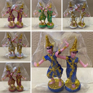 นางรำ ตุ๊กตาศาลพระภูมิ ศาลตายาย ละครรำ เนื้อเรซิ่น กากเพชร