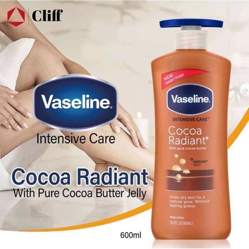 ✨นำเข้า✨ ของแท้100%‼️Vaseline Intensive Care Body Lotion, Cocoa Radiant, 20.3 Fl Oz (600mL)