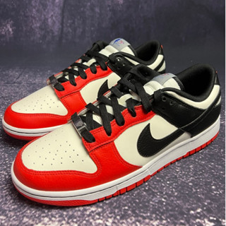 ของแท้ 100%NBA x Nike Dunk Low EMB "Chicago" Retro น้ำหนักเบา