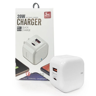 ปลั๊กชาร์จเร็ว PD 20W Max และ Set Type-C Quick Charge 20.0W total 42.5W อแดปเตอร์ หัวcharger (us) (UK)