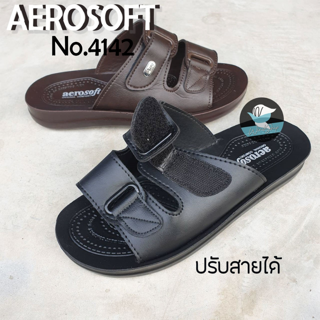 Aerosoft No.4142 รองเท้าแตะผู้ชาย แอโร่ซอฟ รองเท้าสวม เพื่อสุขภาพ (AS4142)