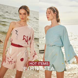 Pimnatta Sofia Top (สินค้าพร้อมส่ง🛒) เสื้อไหล่เดี่ยว ผ้าพิมพ์ลายไหมอิตาลี ผ้าพริ้ว ใส่ถ่ายรูป ไปคาเฟ่ ไปทะเลก็รอด!!