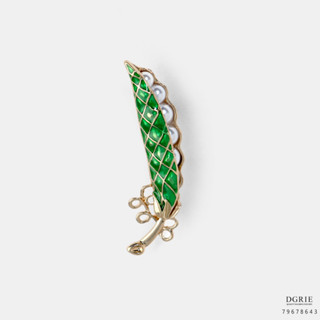 Snow Peas Gold Brooch-เข็มกลัดถั่วลันเตา