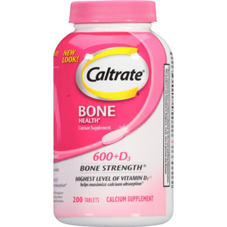 USA Caltrate แท็บเล็ตแคลเซียม วิตามินดี แคลเซียมคาร์บอเนต 600+D3 Bone Strength Health Calcium Supplement 200 Tablet