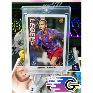 การ์ดนักฟุตบอล 2021/22 Topps Merlin Heritage 97 - Henrik Larsson #139 FC Barcelona LEGEND (แถม Topload+teambag)