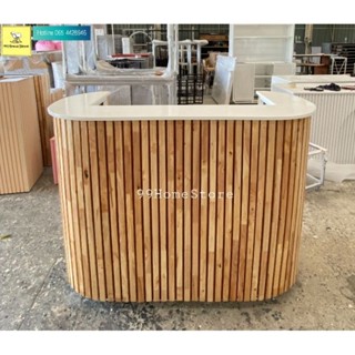 99HomeStore เคาเตอร์ต้อนรับ/เคาเตอร์แคชเชียร์+ไฟLed ก60*ย140*ส85/110