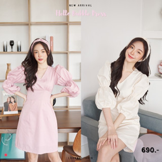 ✨𝑵𝑬𝑾 𝑨𝑹𝑹𝑰𝑽𝑨𝑳🍓( 690฿ ) #LNS163 " Hello Bubble Dress " เดรส+ที่คาดผม ตัวนี้บอกเลยต้องมีน่าร๊าก ดีเทลเดรสแขนพัฟชั้นๆ มาพร้อ