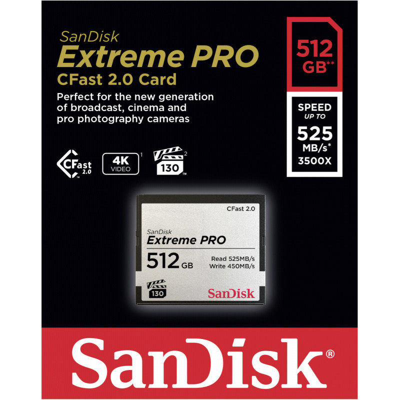 SanDisk 512GB Extreme Pro CFast 525MB/s