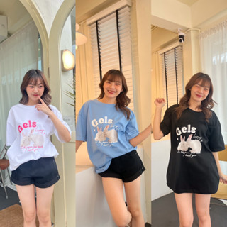 “Gels"🐇💗✨ เสื้อโอเวอร์ไซต์ เสื้อยืดทรง oversize ผ้า cotton 100% 🌟   Size : อก 34-42 ยาว 27 “